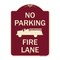 Signmission No Parking Fire Lane with Graphic Heavy-Gauge Aluminum Architectural Sign, 24" x 18", BU-1824-23624 A-DES-BU-1824-23624 - alternate 1